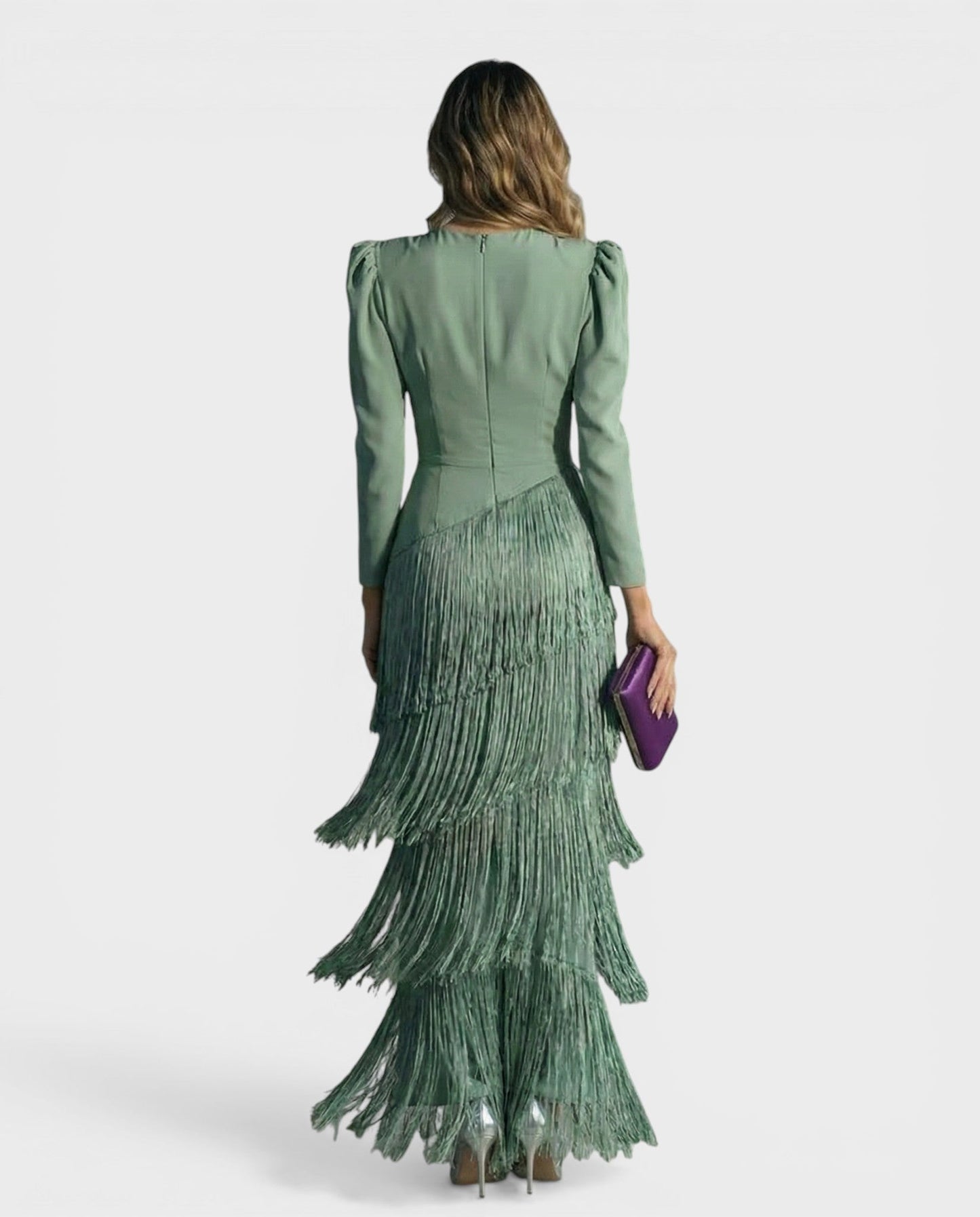 ELENA™ Brillo Nocturno: Vestido Elegante con Flecos