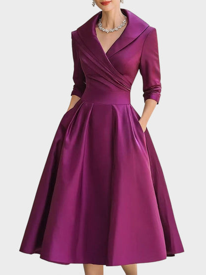 CLAUDIA™  Brillo y Elegancia: Vestido de Satén 