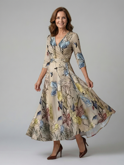 EMILIA™ Encanto Cruzado: Vestido Midi para Lucir con Estilo
