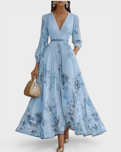 LORENA™ Jardín Encantado: Vestido Plisado Floral para un Look Elegante