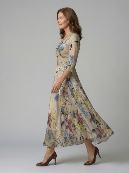 EMILIA™ Encanto Cruzado: Vestido Midi para Lucir con Estilo