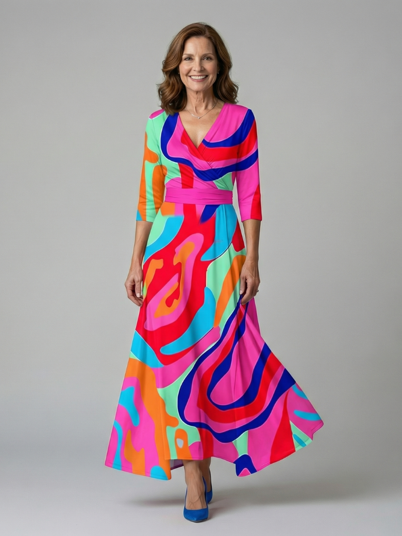 EMILIA™ Encanto Cruzado: Vestido Midi para Lucir con Estilo