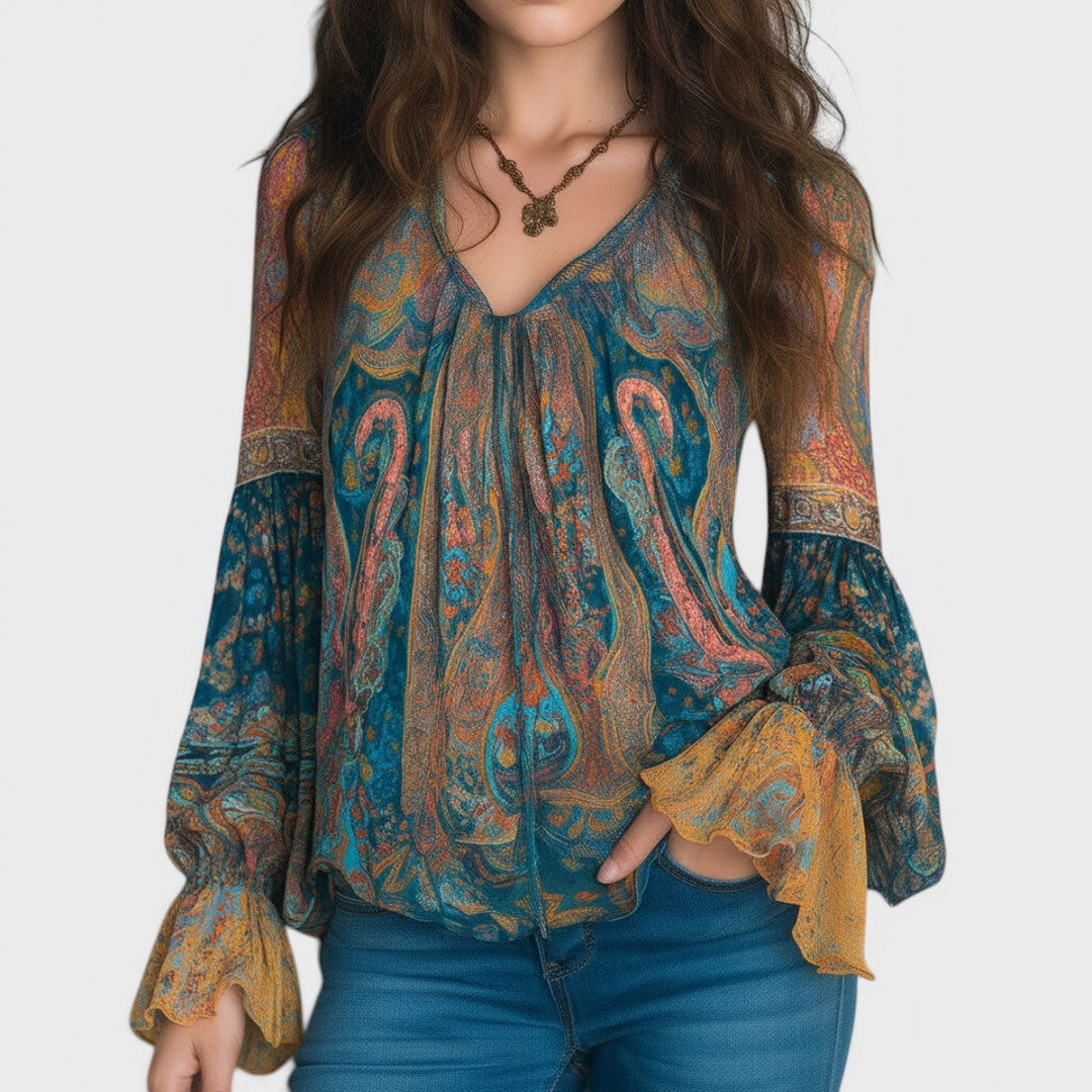 CAROL™ Blusa Bohemia de Chiffon: Elegancia sin límites
