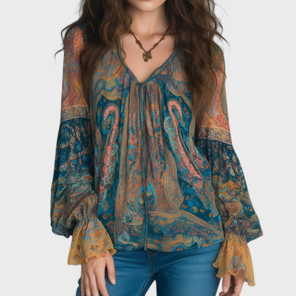 CAROL™ Blusa Bohemia de Chiffon: Elegancia sin límites