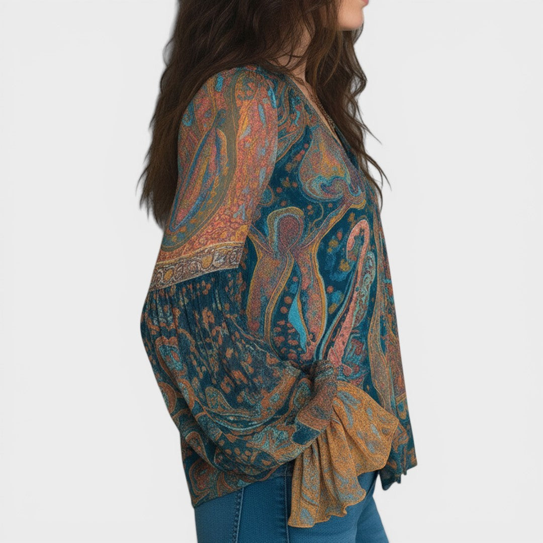 CAROL™ Blusa Bohemia de Chiffon: Elegancia sin límites