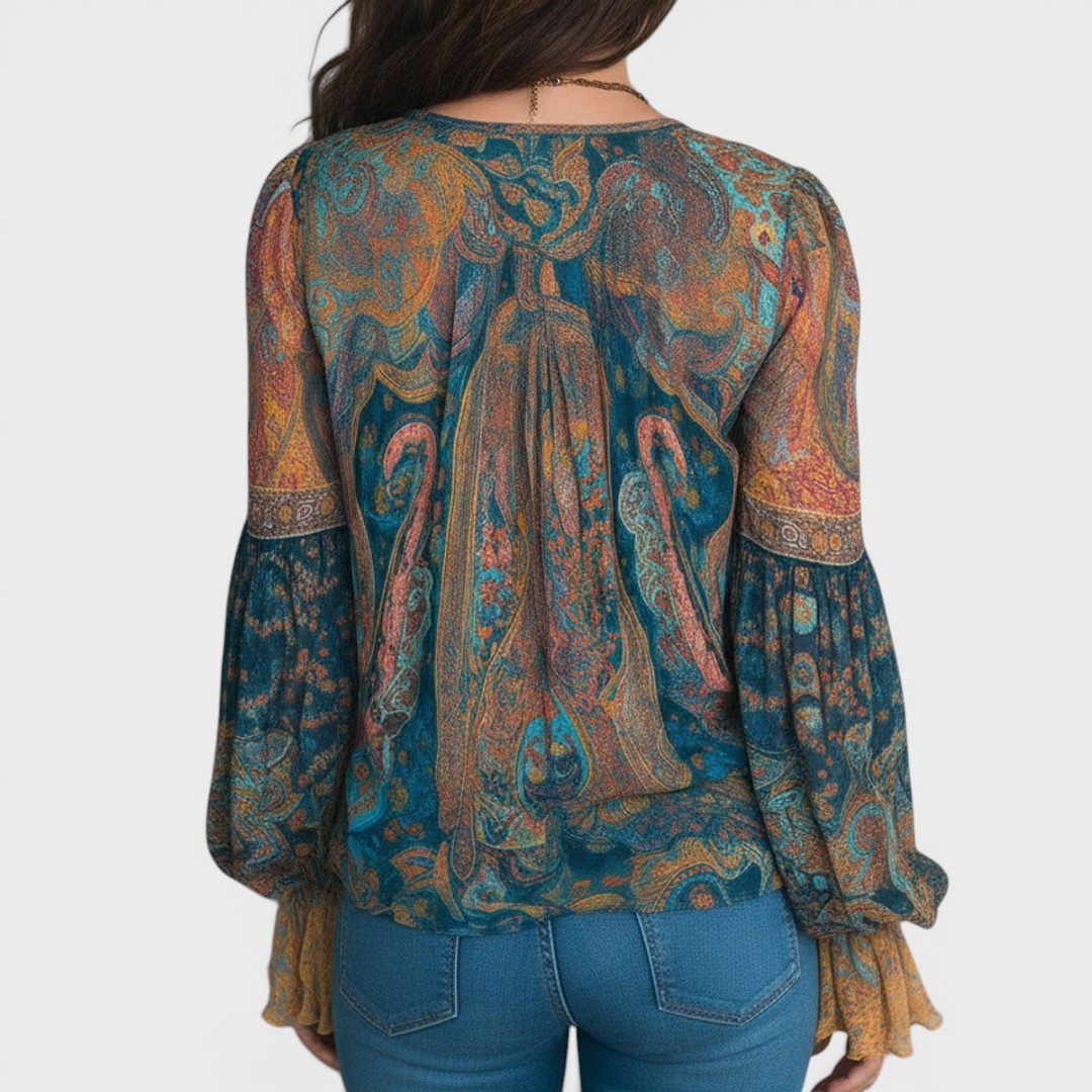 CAROL™ Blusa Bohemia de Chiffon: Elegancia sin límites