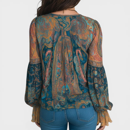 CAROL™ Blusa Bohemia de Chiffon: Elegancia sin límites
