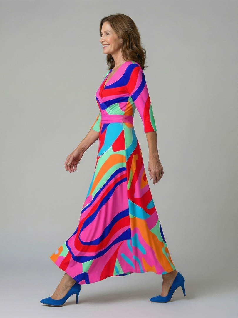 EMILIA™ Encanto Cruzado: Vestido Midi para Lucir con Estilo