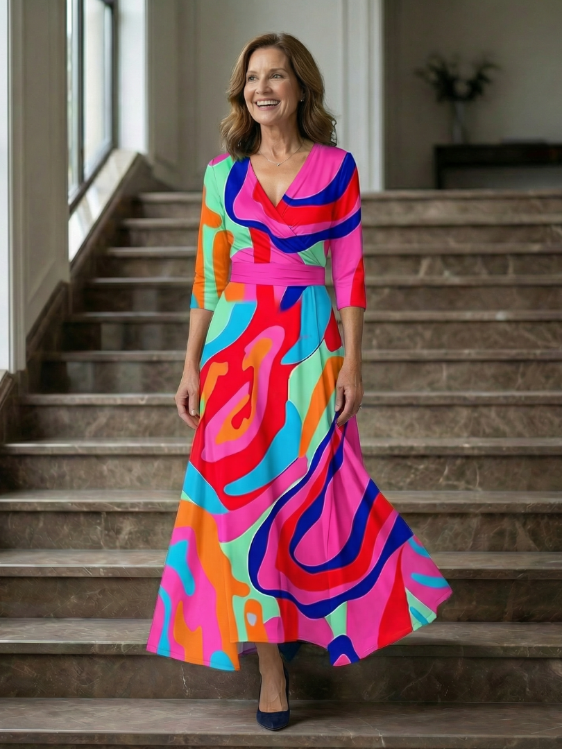 EMILIA™ Encanto Cruzado: Vestido Midi para Lucir con Estilo