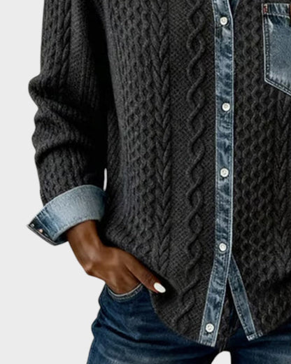 NURIA™ Camisa Denim Chic - Diseño Elegante con Detalles 