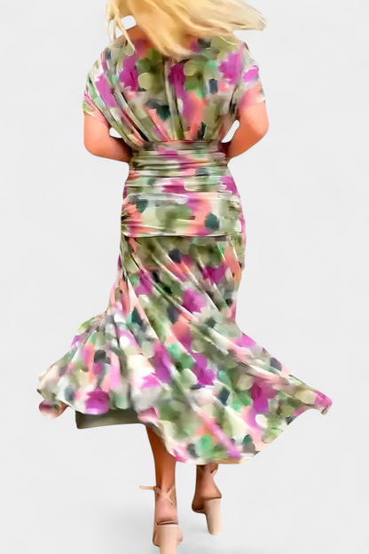 NEREA™  Jardín en Flor Vestido Largo con Escote en V