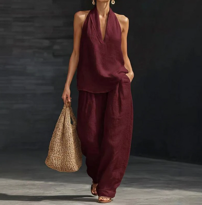 AITANA™ Conjunto de dos piezas con textura de lino