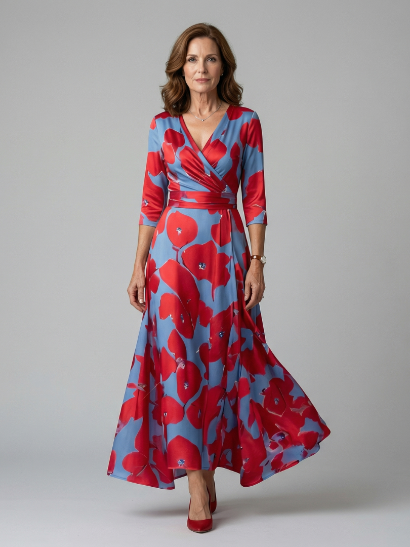 EMILIA™ Encanto Cruzado: Vestido Midi para Lucir con Estilo