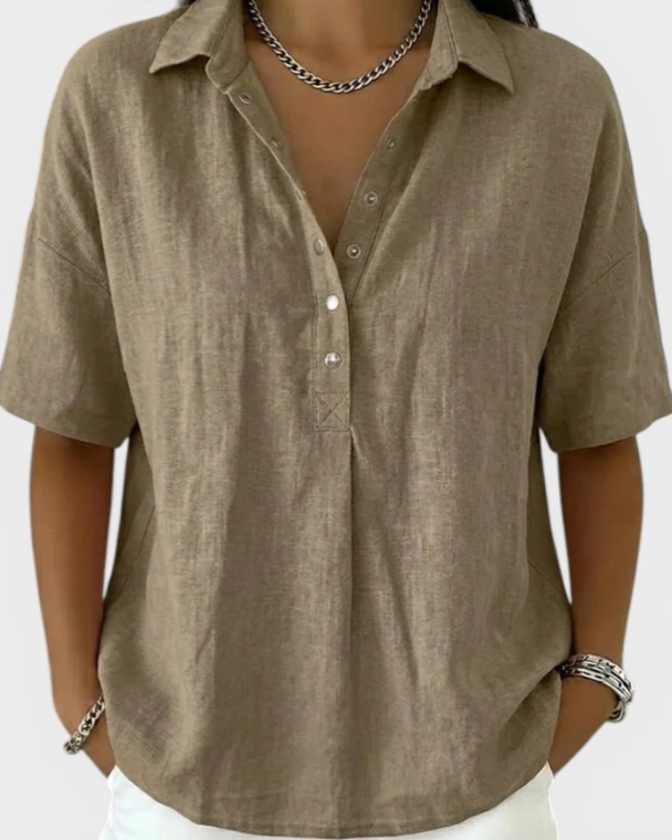 MANUELA™  Blusa con cuello y botones elegantes