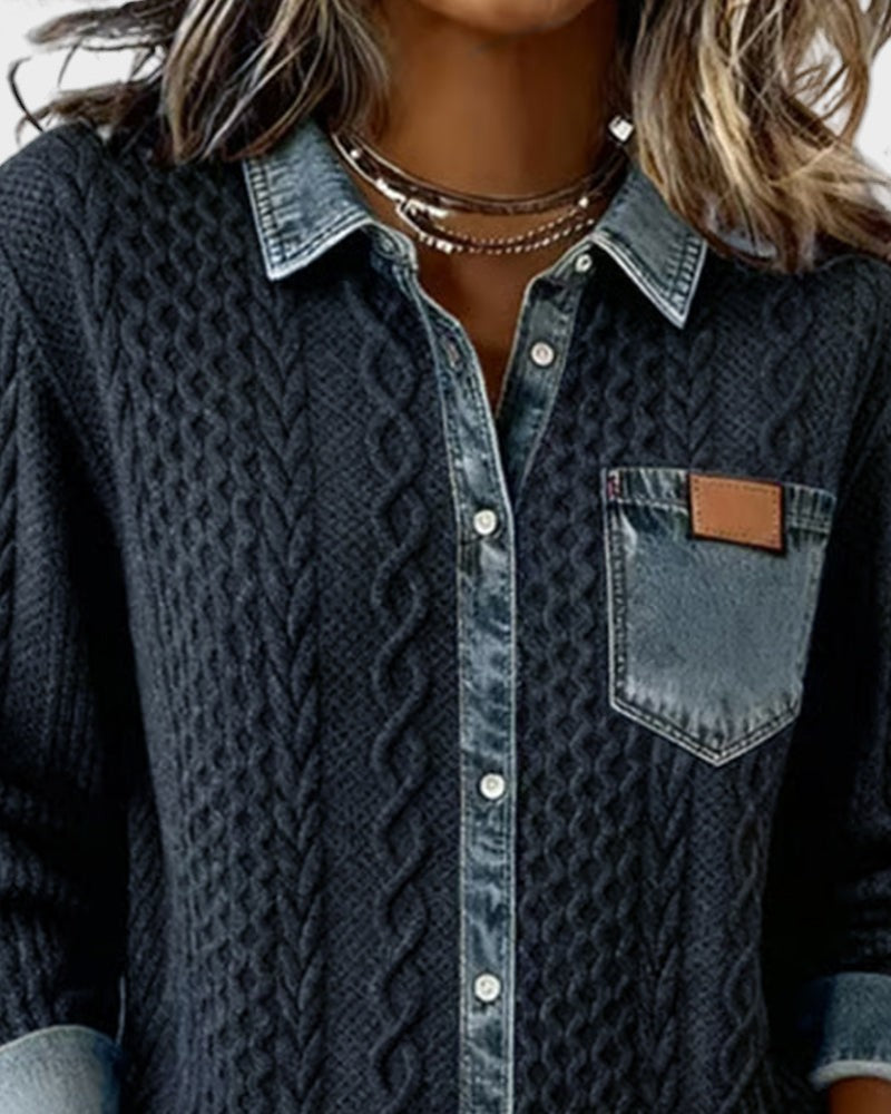 NURIA™ Camisa Denim Chic - Diseño Elegante con Detalles 