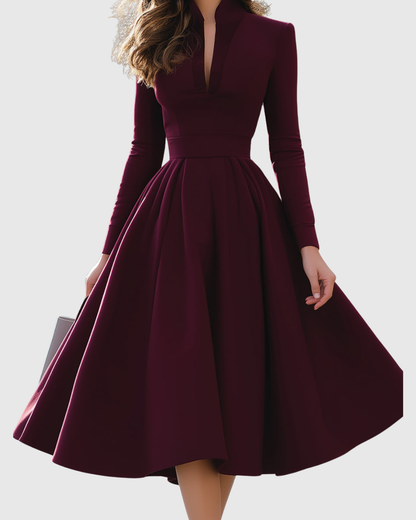 JESSICA™ Vestido Midi Divine V-neck: Sofisticación al Máximo