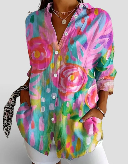 MELINDA™ Blusa con estampado colorido