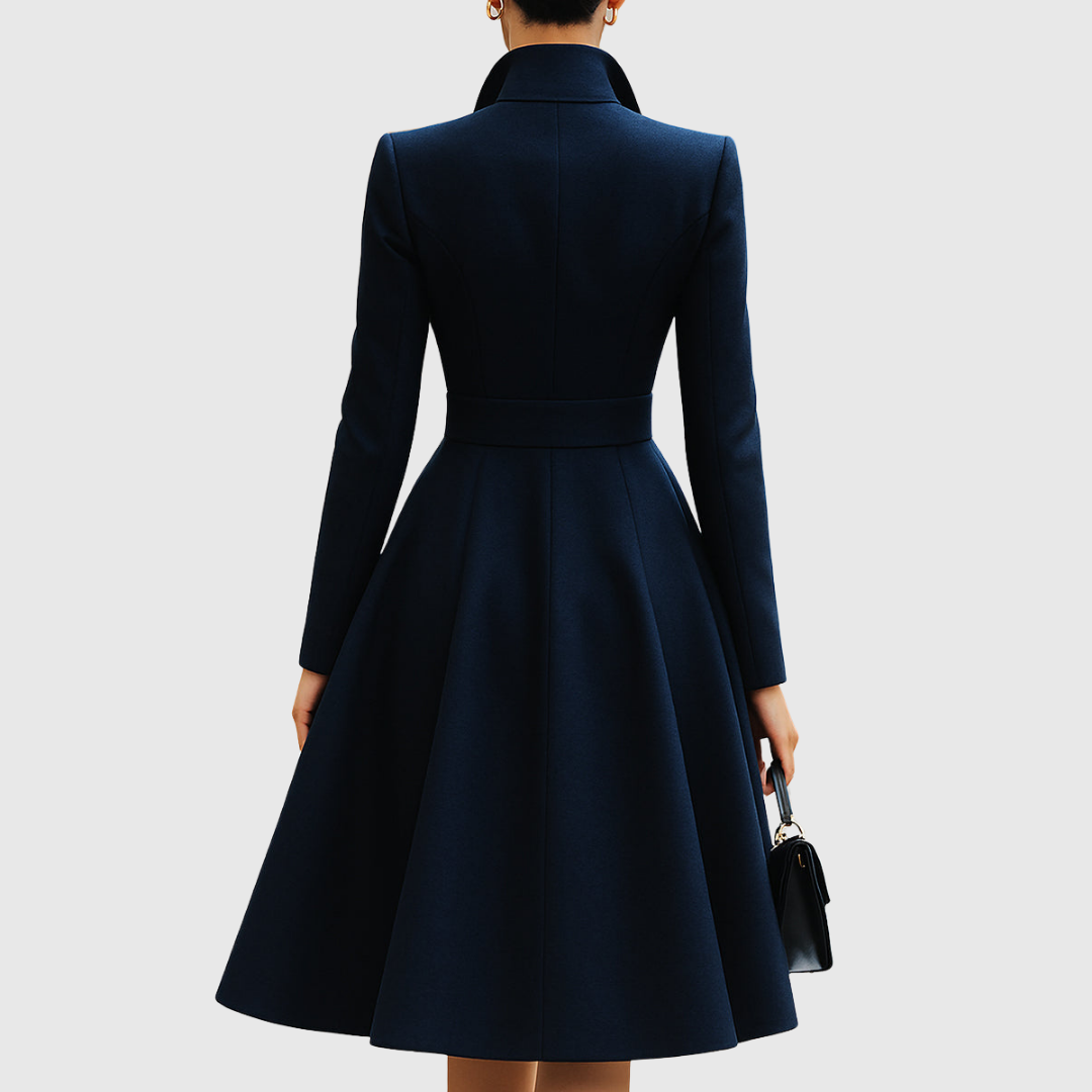 NICOLASA™ Fashionista en Azu | Vestido abrigo azul marino