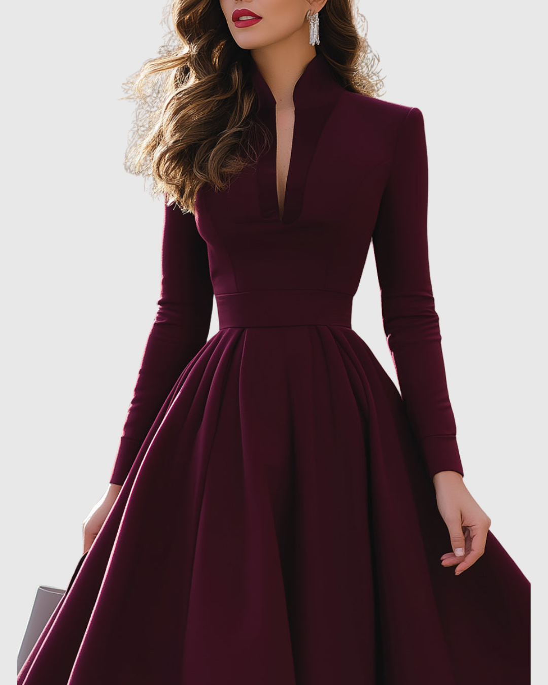 JESSICA™ Vestido Midi Divine V-neck: Sofisticación al Máximo
