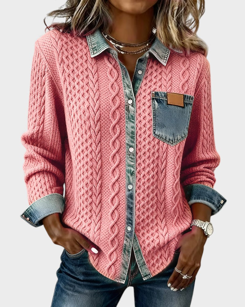 NURIA™ Camisa Denim Chic - Diseño Elegante con Detalles 
