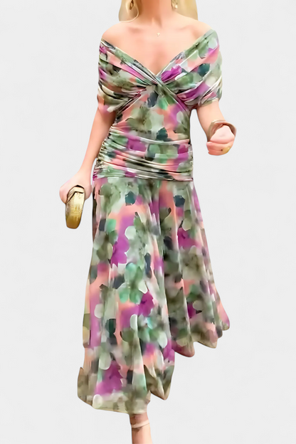 NEREA™  Jardín en Flor Vestido Largo con Escote en V