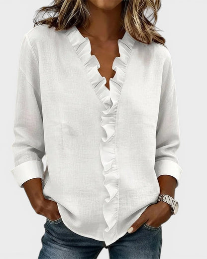 MANUELA™ Encanto en Capas: Blusa con Volantes Atemporales