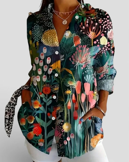 MELINDA™ Blusa con estampado colorido