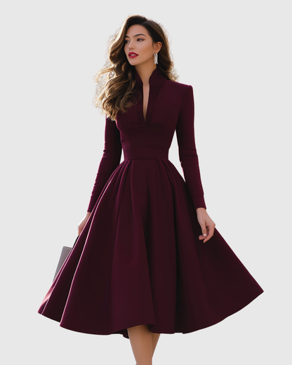 JESSICA™ Vestido Midi Divine V-neck: Sofisticación al Máximo