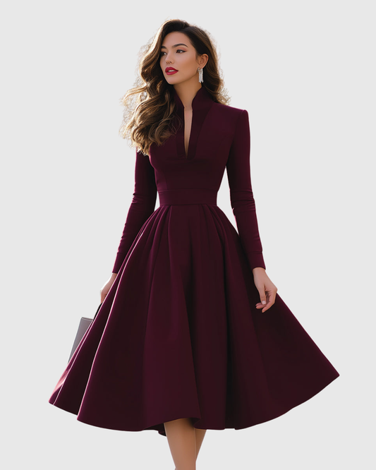 JESSICA™ Vestido Midi Divine V-neck: Sofisticación al Máximo