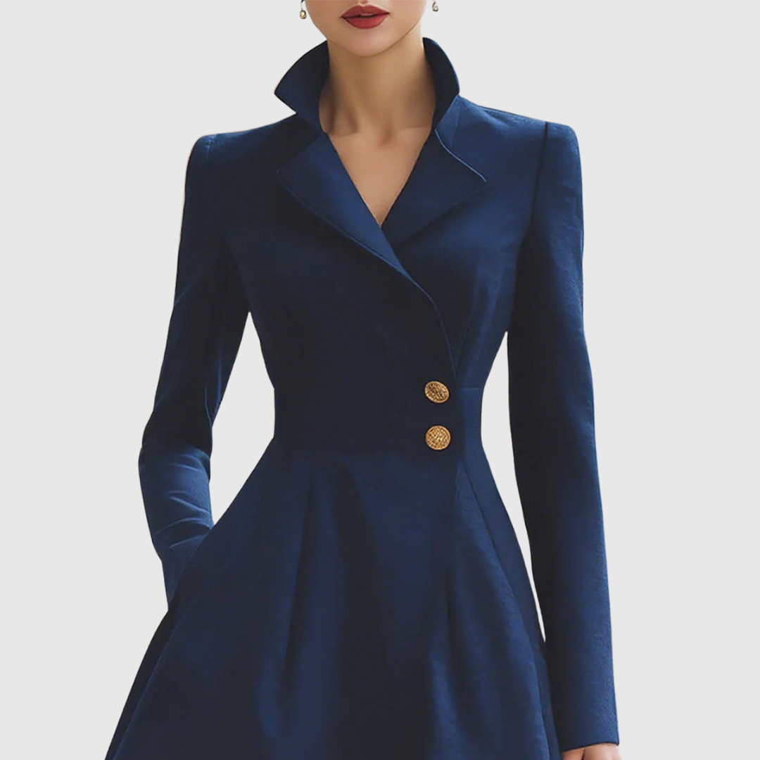 NICOLASA™ Fashionista en Azu | Vestido abrigo azul marino