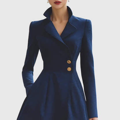 NICOLASA™ Fashionista en Azu | Vestido abrigo azul marino