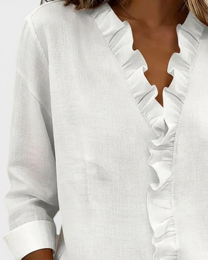 MANUELA™ Encanto en Capas: Blusa con Volantes Atemporales