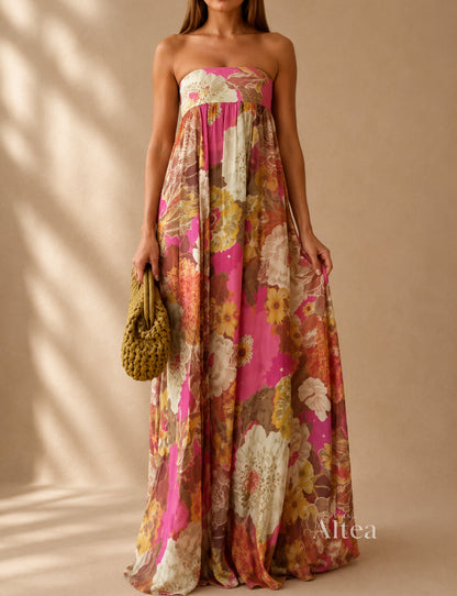 Alexia Vestido Maxi Floral de Un Hombro