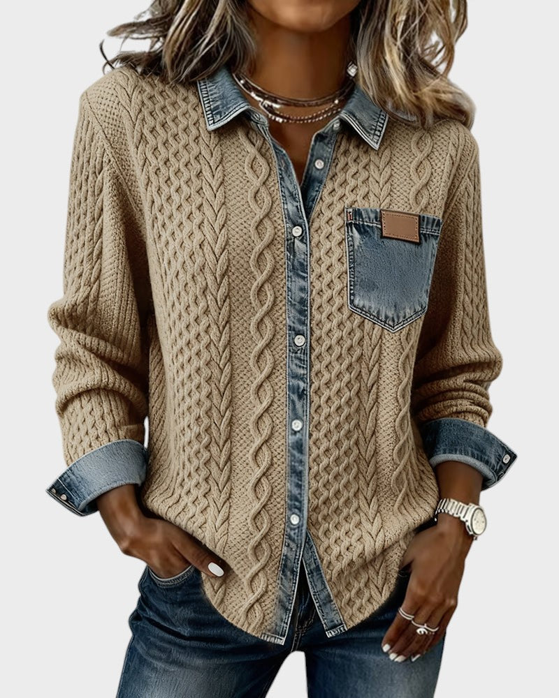 NURIA™ Camisa Denim Chic - Diseño Elegante con Detalles 