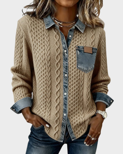 NURIA™ Camisa Denim Chic - Diseño Elegante con Detalles 