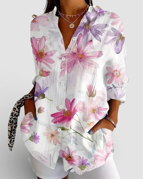 MELINDA™ Blusa con estampado colorido