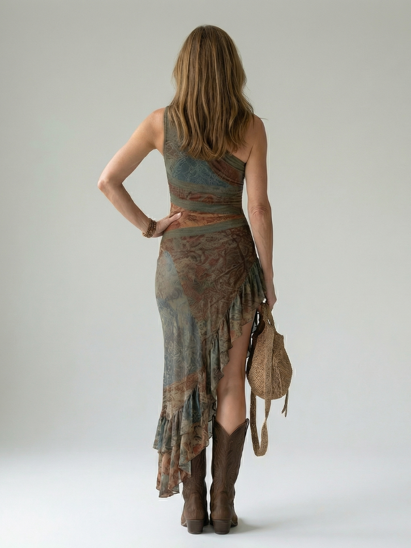 ATENEA™ Vestido Midi Drapeado: Elegancia y Comodidad  