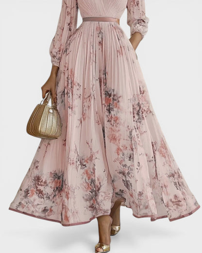 LORENA™ Jardín Encantado: Vestido Plisado Floral para un Look Elegante