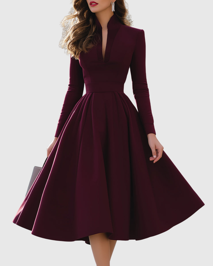 JESSICA™ Vestido Midi Divine V-neck: Sofisticación al Máximo
