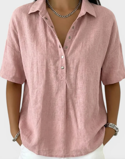 MANUELA™  Blusa con cuello y botones elegantes