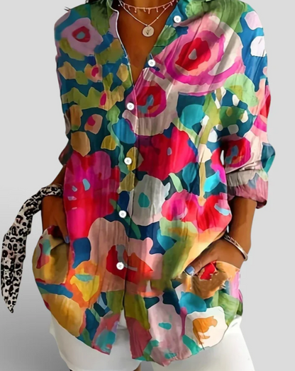MELINDA™ Blusa con estampado colorido