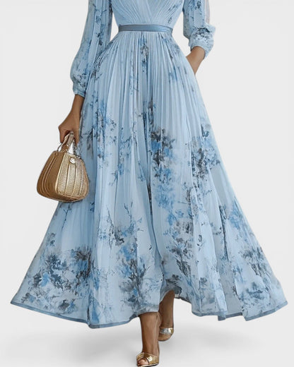 LORENA™ Jardín Encantado: Vestido Plisado Floral para un Look Elegante