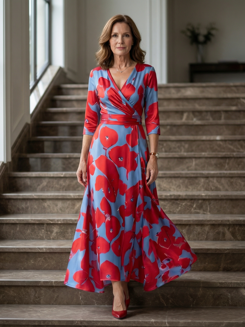 EMILIA™ Encanto Cruzado: Vestido Midi para Lucir con Estilo