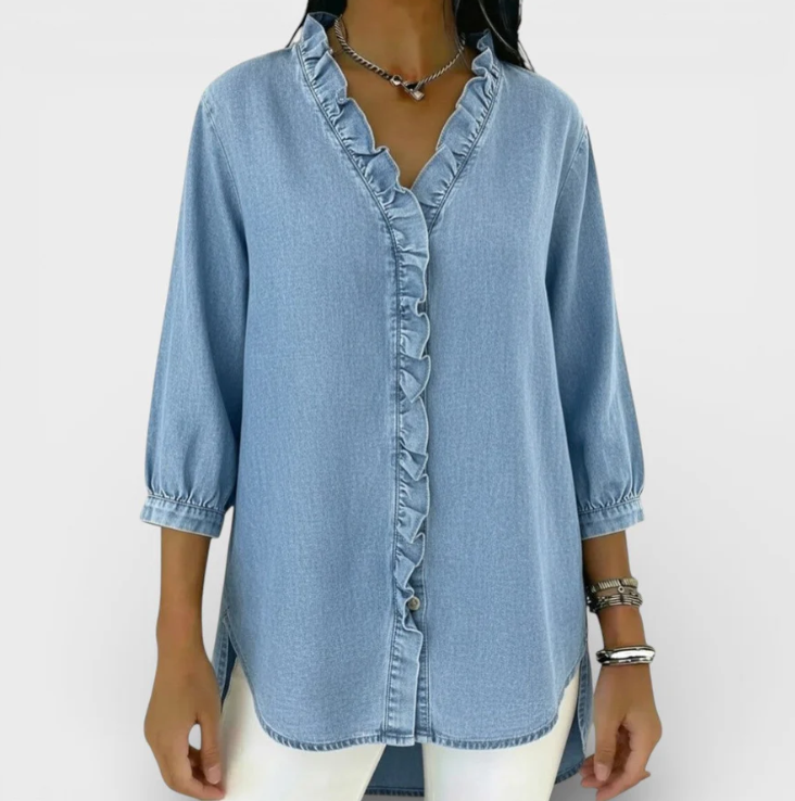 MONICA™ Blusa elegante con volantes