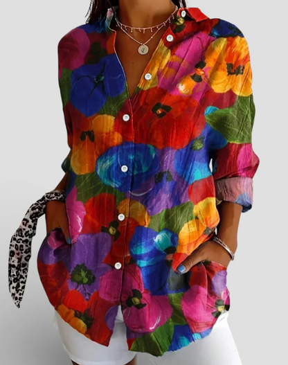 MELINDA™ Blusa con estampado colorido