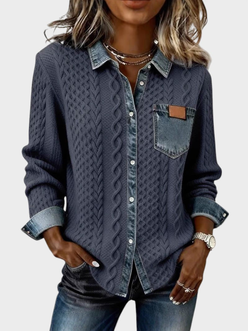 NURIA™ Camisa Denim Chic - Diseño Elegante con Detalles 