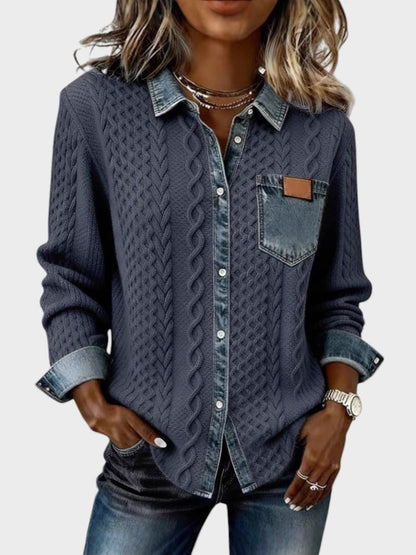 NURIA™ Camisa Denim Chic - Diseño Elegante con Detalles 