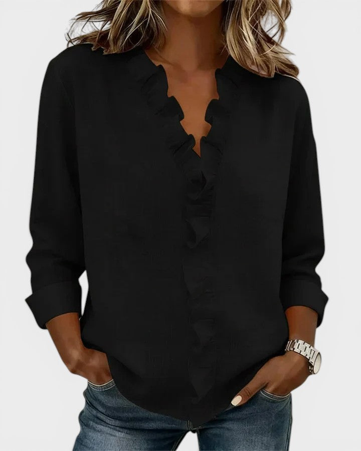 MANUELA™ Encanto en Capas: Blusa con Volantes Atemporales