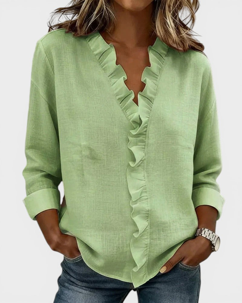 MANUELA™ Encanto en Capas: Blusa con Volantes Atemporales