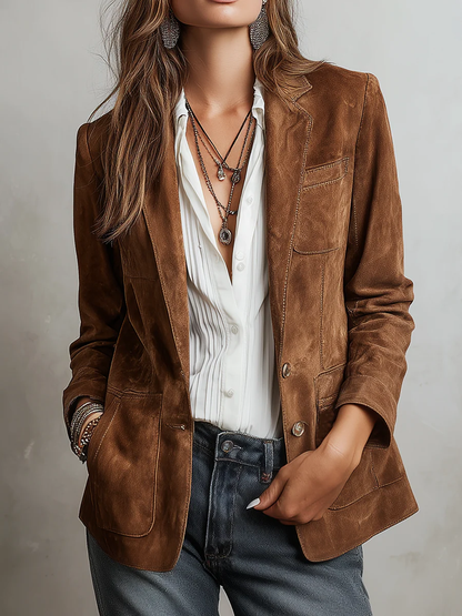 Rachel | Americana de Efecto Ante Abotonada